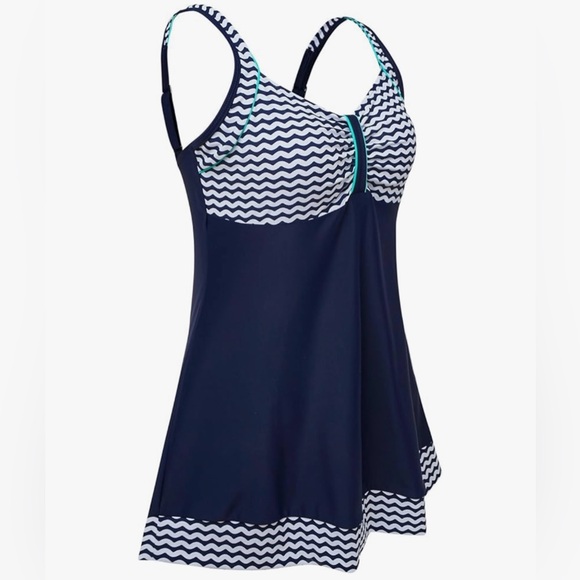 Danify Women's Vintage Style Pin Up Swim Dress - size 28 - Picture 2 of 9